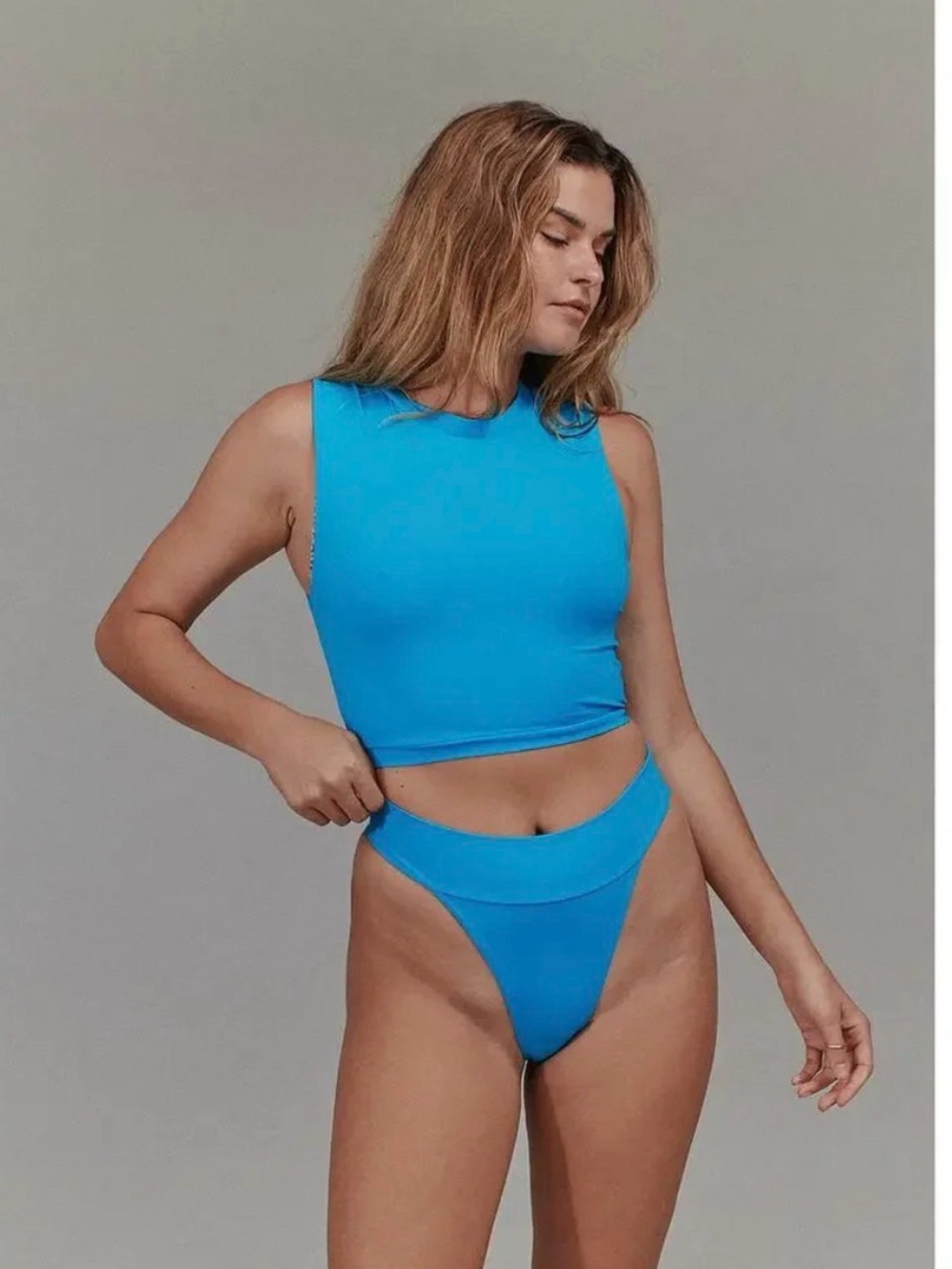 NWT SMALL ACACIA MATEO RIBBED ROCKY’S BLUE BIKINI BOTTOM